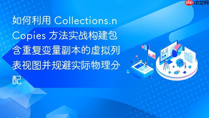 如何利用 collections.ncopies 方法实战构建包含重复变量副本的虚拟列表视图并规避实际物理分配