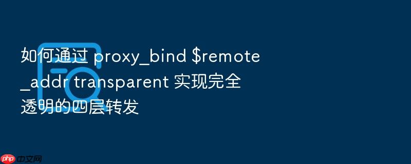 如何通过 proxy_bind $remote_addr transparent 实现完全透明的四层转发