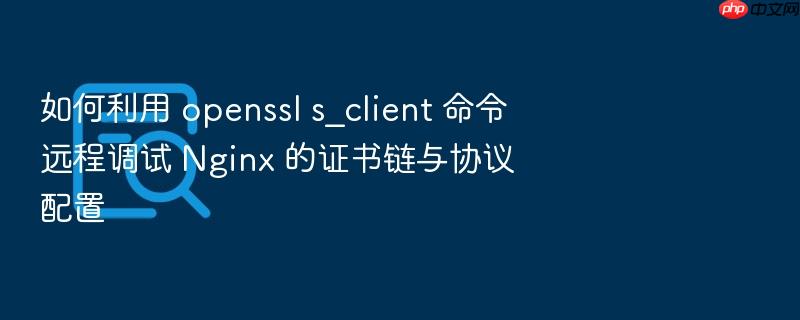 如何利用 openssl s_client 命令远程调试 nginx 的证书链与协议配置
