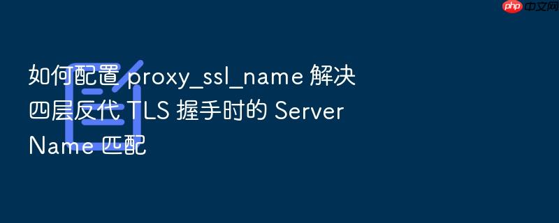 如何配置 proxy_ssl_name 解决四层反代 tls 握手时的 server name 匹配