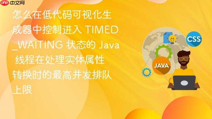 怎么在低代码可视化生成器中控制进入 timed_waiting 状态的 java 线程在处理实体属性转换时的最高并发排队上限