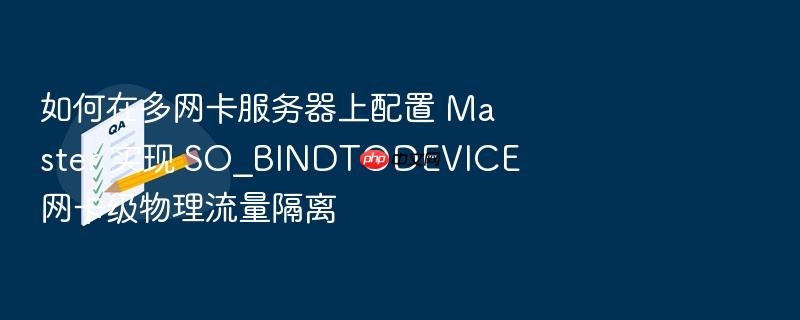 如何在多网卡服务器上配置 master 实现 so_bindtodevice 网卡级物理流量隔离