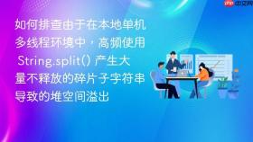 如何排查由于在本地单机多线程环境中,高频使用 string.split() 产生大量不释放的碎片子字符串导致的堆空间溢出