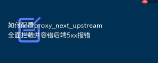 如何配置proxy_next_upstream全面拦截并容错后端5xx报错