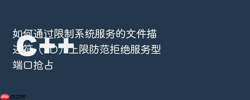 如何通过限制系统服务的文件描述符(fd)上限防范拒绝服务型端口抢占