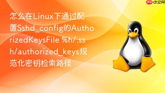怎么在linux下通过配置sshd_config的authorizedkeysfile %h/.ssh/authorized_keys规范化密钥检索路径