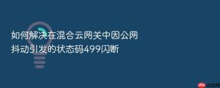 如何解决在混合云网关中因公网抖动引发的状态码499闪断