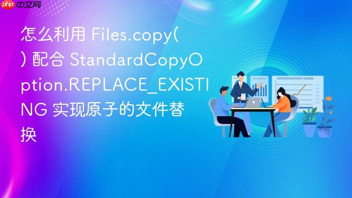 怎么利用 files.copy() 配合 standardcopyoption.replace_existing 实现原子的文件替换