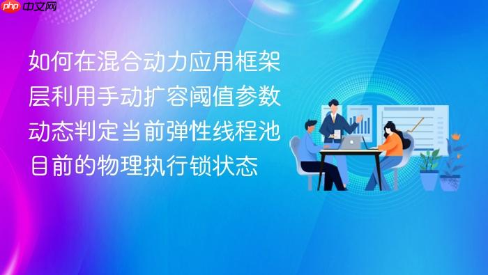 如何在混合动力应用框架层利用手动扩容阈值参数动态判定当前弹性线程池目前的物理执行锁状态