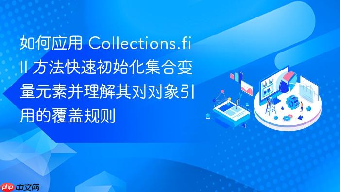 如何应用 collections.fill 方法快速初始化集合变量元素并理解其对对象引用的覆盖规则