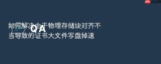如何解决由于物理存储块对齐不当导致的证书大文件写盘掉速