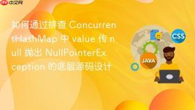 如何通过排查 concurrenthashmap 中 value 传 null 抛出 nullpointerexception 的底层源码设计