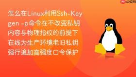 怎么在linux利用ssh-keygen -p命令在不改变私钥内容与物理指纹的前提下在线为生产环境老旧私钥强行追加高强度口令保护