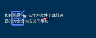 如何配置nginx作为文件下载服务器时的全套响应时间限制