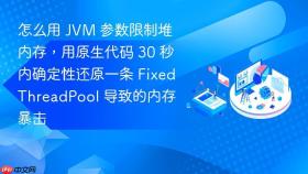 怎么用 jvm 参数限制堆内存，用原生代码 30 秒内确定性还原一条 fixedthreadpool 导致的内存暴击