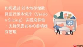 如何通过 对本地存储数据进行版本切片（version slicing） 实现高弹性、支持灰度发布的前端缓存管理