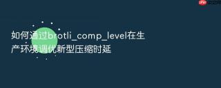 如何通过brotli_comp_level在生产环境调优新型压缩时延