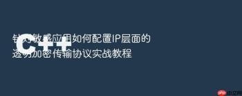 针对敏感应用如何配置IP层面的透明加密传输协议实战教程