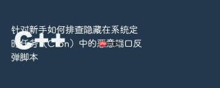 针对新手如何排查隐藏在系统定时任务(cron)中的恶意端口反弹脚本