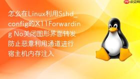 怎么在linux利用sshd_config的x11forwarding no关闭图形界面转发防止恶意利用通道进行宿主机内存注入