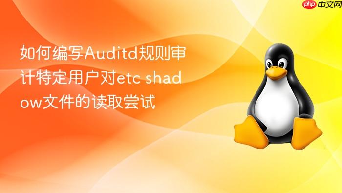 如何编写auditd规则审计特定用户对etc shadow文件的读取尝试