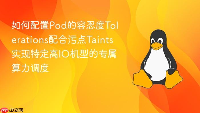 如何配置pod的容忍度tolerations配合污点taints实现特定高io机型的专属算力调度
