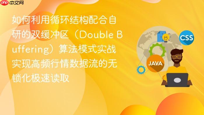 如何利用循环结构配合自研的双缓冲区(double buffering)算法模式实战实现高频行情数据流的无锁化极速读取