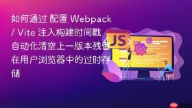 如何通过 配置 webpack / vite 注入构建时间戳 自动化清空上一版本残留在用户浏览器中的过时存储