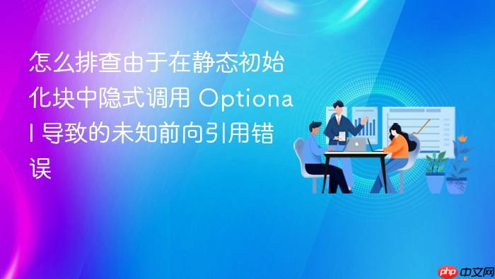 怎么排查由于在静态初始化块中隐式调用 optional 导致的未知前向引用错误