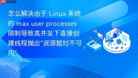 怎么解决由于 linux 系统的 max user processes 限制导致高并发下直接创建线程抛出“资源暂时不可用”