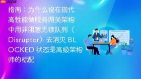指南：为什么说在现代高性能微服务网关架构中用非阻塞无锁队列（disruptor）去消灭 blocked 状态是高级架构师的标配