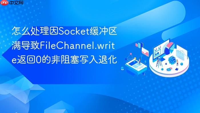 怎么处理因socket缓冲区满导致filechannel.write返回0的非阻塞写入退化