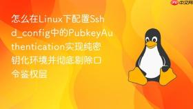 怎么在Linux下配置Sshd_config中的PubkeyAuthentication实现纯密钥化环境并彻底剔除口令鉴权层