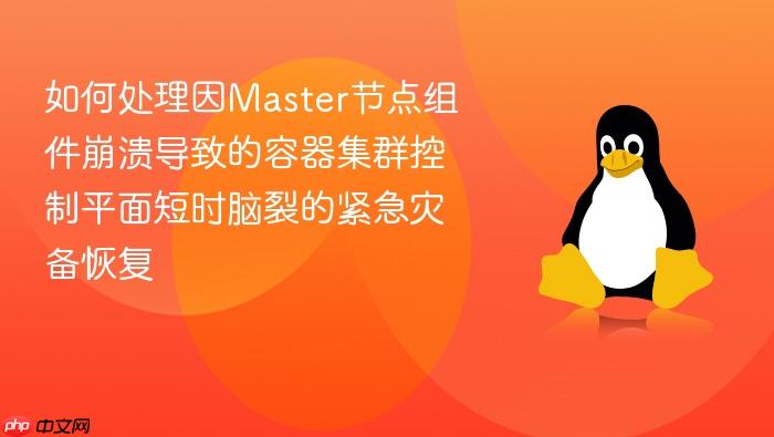 如何处理因master节点组件崩溃导致的容器集群控制平面短时脑裂的紧急灾备恢复
