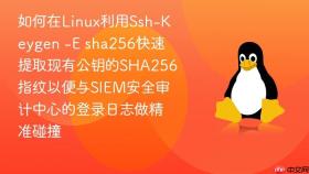 如何在Linux利用Ssh-Keygen -E sha256快速提取现有公钥的SHA256指纹以便与SIEM安全审计中心的登录日志做精准碰撞