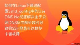 如何在Linux下通过配置Sshd_config中的UseDNS No彻底解决由于公网DNS反向解析超时导致的SSH登录长达数秒卡顿故障