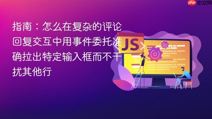 指南:怎么在复杂的评论回复交互中用事件委托准确拉出特定输入框而不干扰其他行