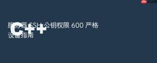 服务器 ssh 公钥权限 600 严格设置指南