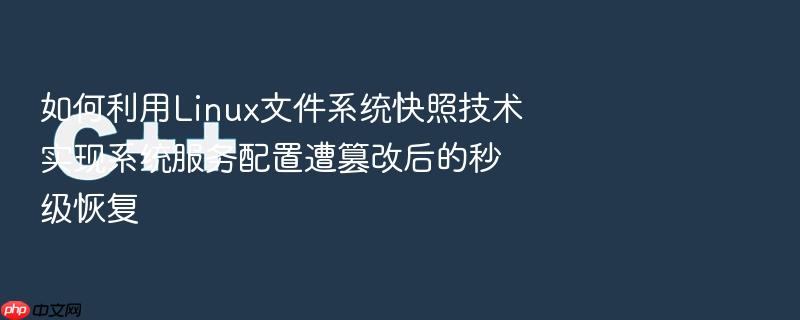 如何利用linux文件系统快照技术实现系统服务配置遭篡改后的秒级恢复