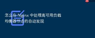 怎么在 Nginx 中处理高可用负载均衡器节点的自动发现
