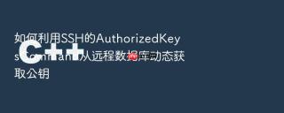 如何利用SSH的AuthorizedKeysCommand从远程数据库动态获取公钥