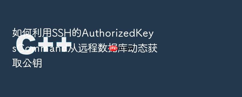 如何利用ssh的authorizedkeyscommand从远程数据库动态获取公钥