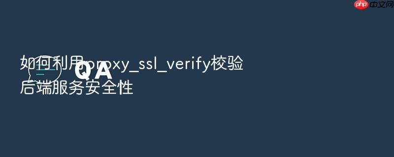 如何利用proxy_ssl_verify校验后端服务安全性