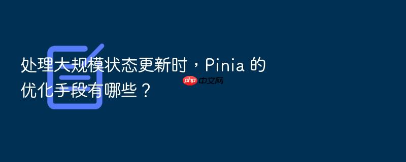 处理大规模状态更新时,pinia 的优化手段有哪些?