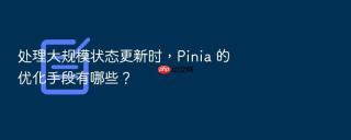 处理大规模状态更新时,pinia 的优化手段有哪些?