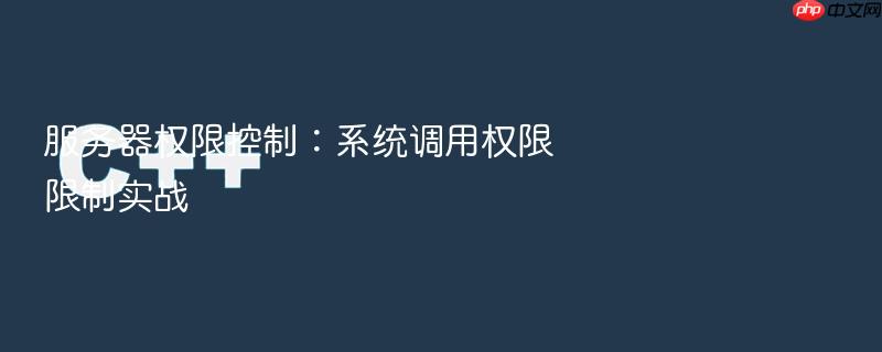 服务器权限控制：系统调用权限限制实战