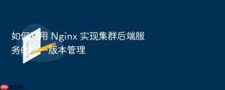如何利用 Nginx 实现集群后端服务的统一版本管理
