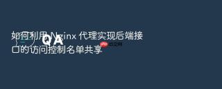如何利用 nginx 代理实现后端接口的访问控制名单共享