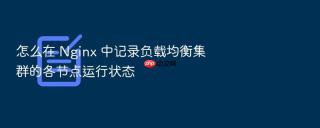 怎么在 nginx 中记录负载均衡集群的各节点运行状态