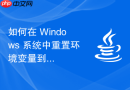 如何在 Windows 系统中重置环境变量到默认状态